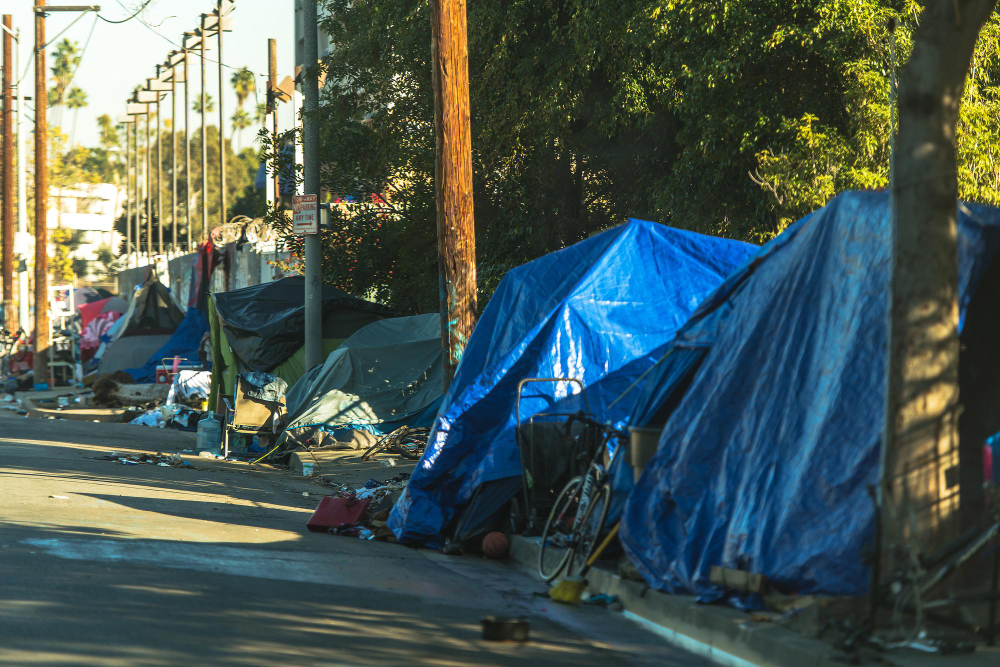 unhoused encampment